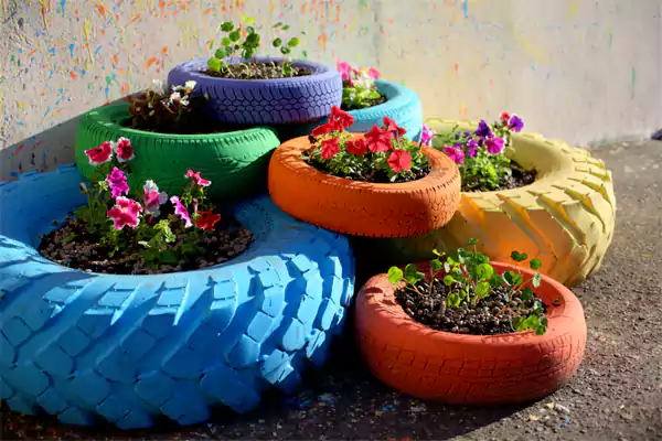 Old Tyres Planters