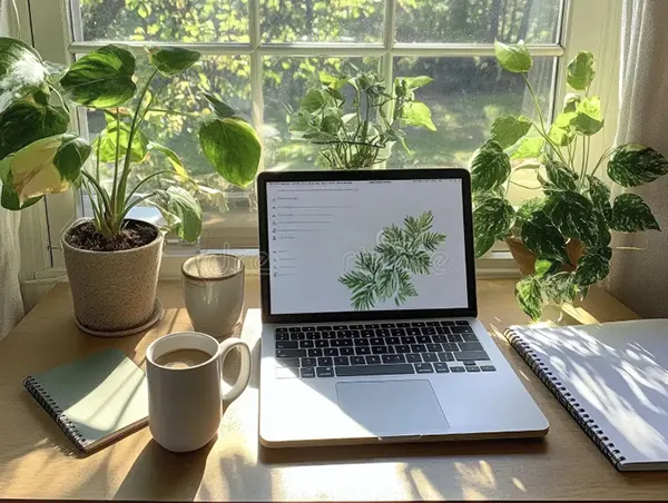 Greenery in Home Office