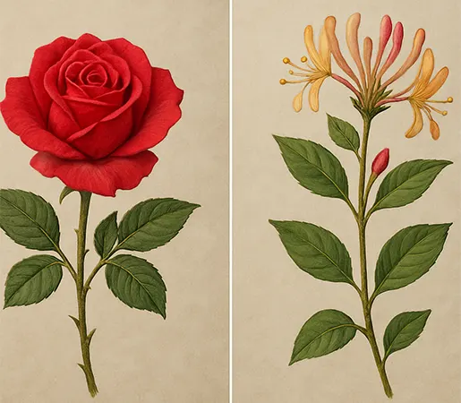 Rose and Honeysuckle Image