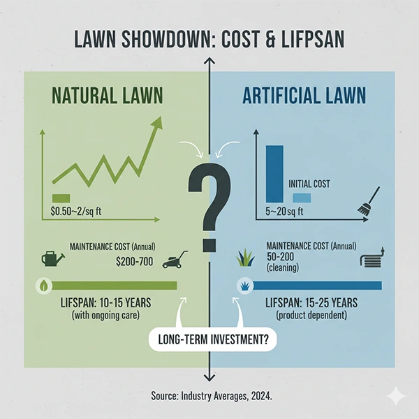 The infographic compares the cost and lifespan