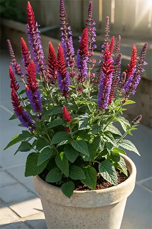 Happy salvia under a sunny spot