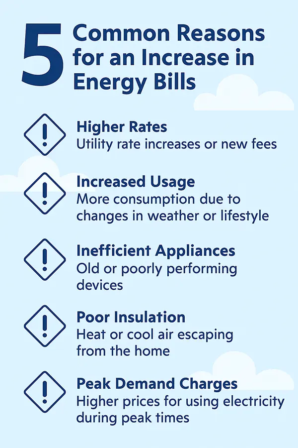 5 Common Reasons for an Increase in Energy Bills