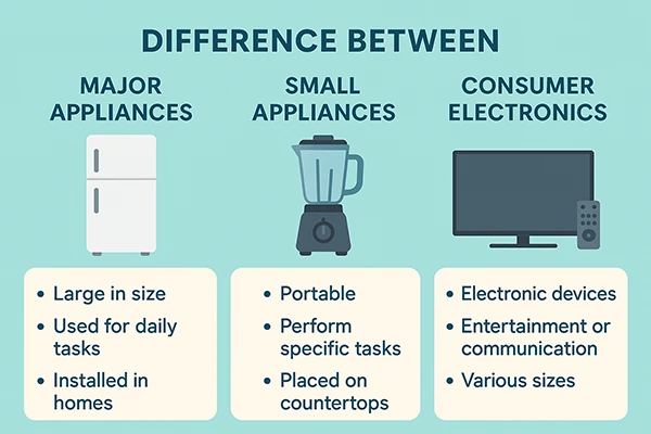Difference Between Major, Small, and Consumer Appliances 
