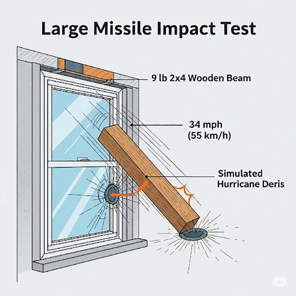 Large missile impact test