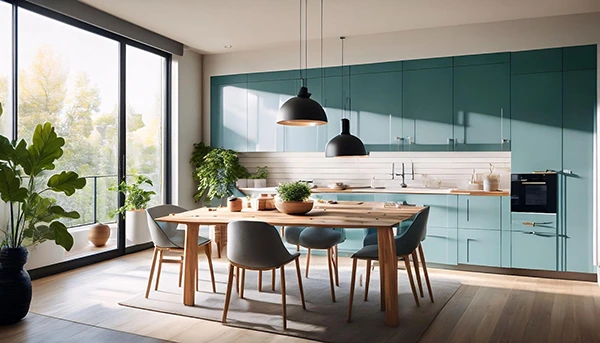 kitchens with plants and natural material