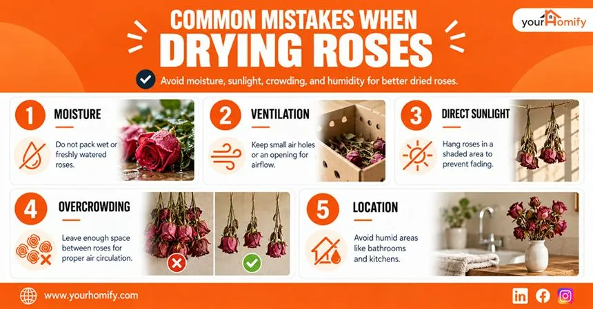 Common Mistakes to Avoid When Drying Roses