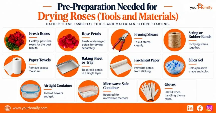 Pre-Preparation Needed for Drying Roses