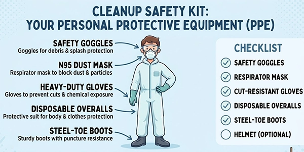 Cleanup safety kit