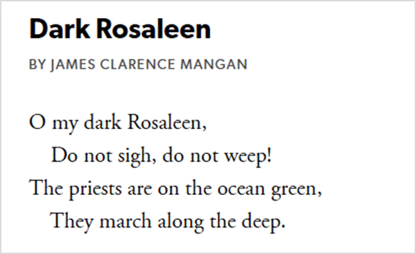 Dar Rosaleen poem