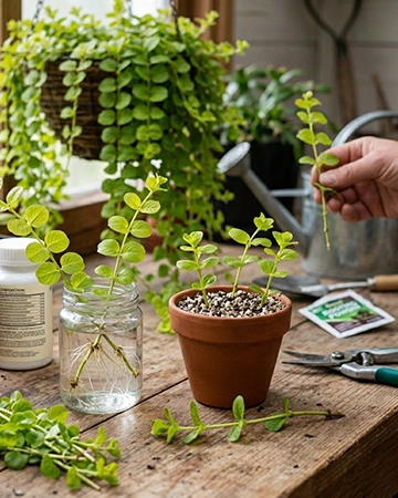 Creeping jenny stem cutting