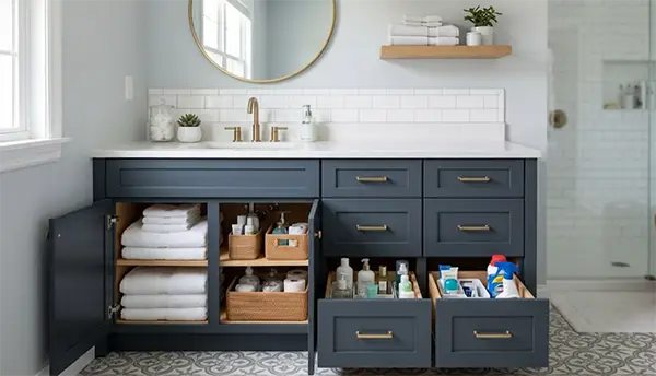 Install a Bathroom Vanity with Storage Cabinets
