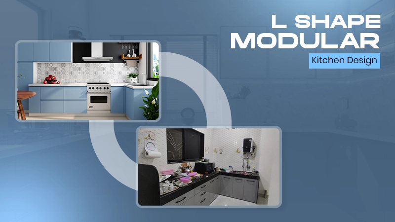L shape modular kitchen design