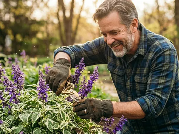 Pruning the salvias during early spring