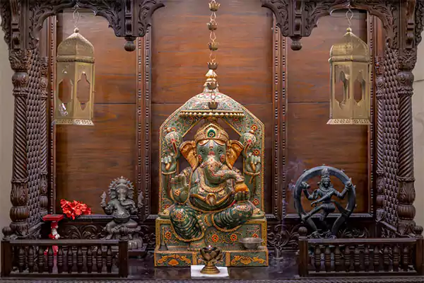 All wooden pooja room designs
