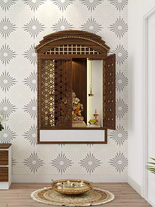 Classic Pooja Cabinets with net doors