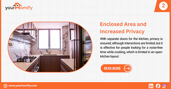 Enclosed area and privacy in closed kitchens
