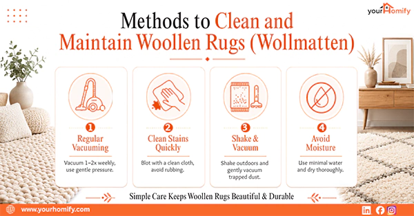 Methods to Clean and Maintain Woollen Rugs