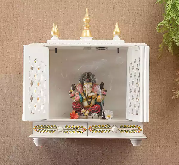 Wall mounted mandir design