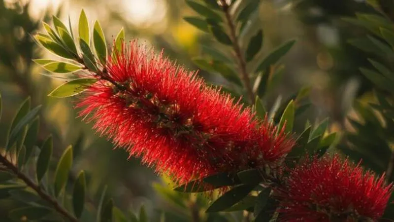Branching Stem Bottle Brush flower spikes arranged along a branch.