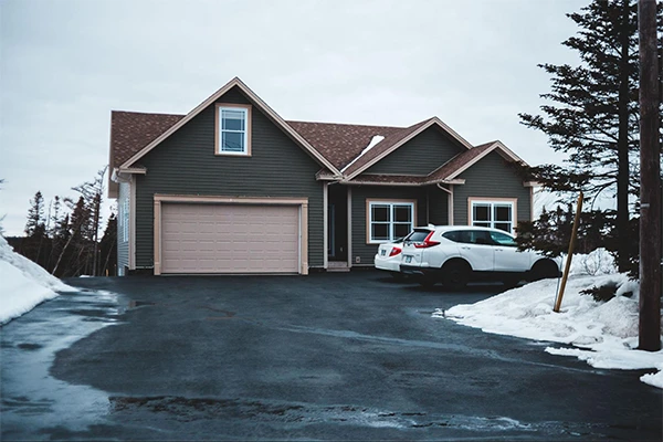 Front of a House in Winter
