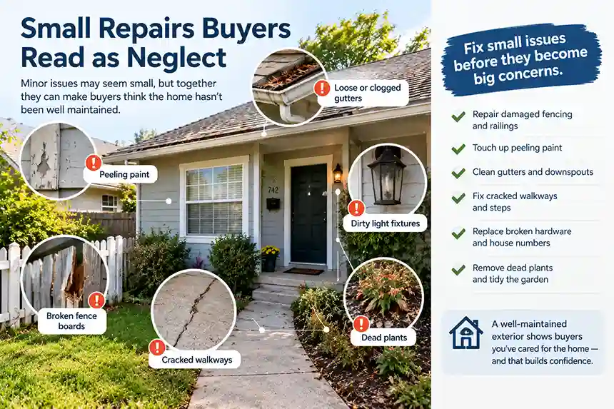 Small signs people neglect–checklist of repairs to improve curb apeal