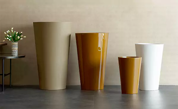 Tall glass or ceramic planters