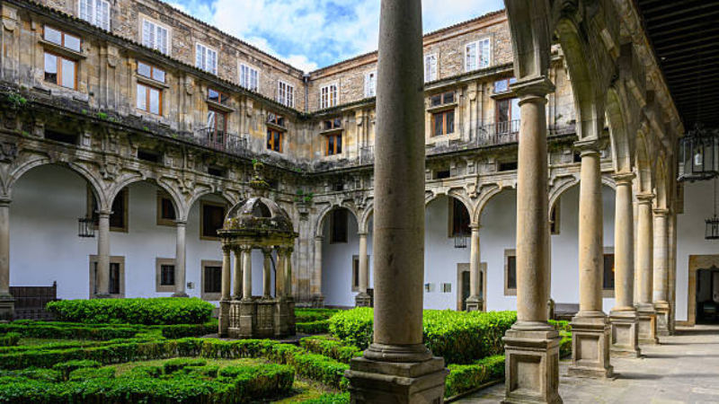 Historic Baroque garden with formal landscaping