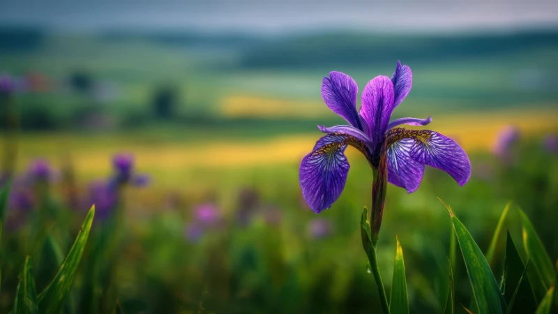 Beautiful purple iris flower
