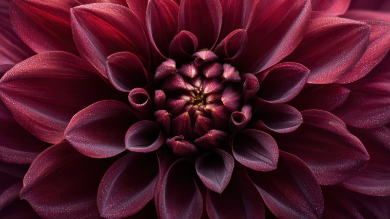 Black Dahlia bloom with dark layered petals