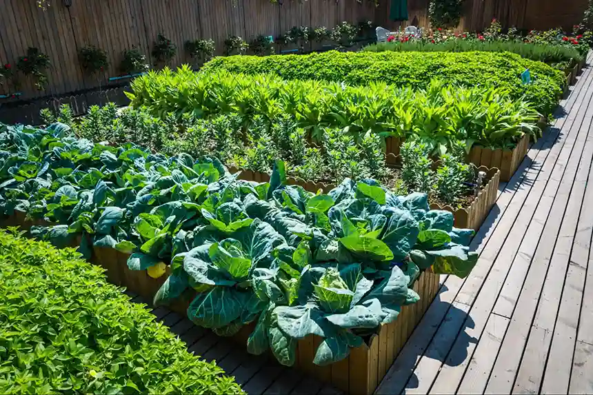 Cedar wood raised garden