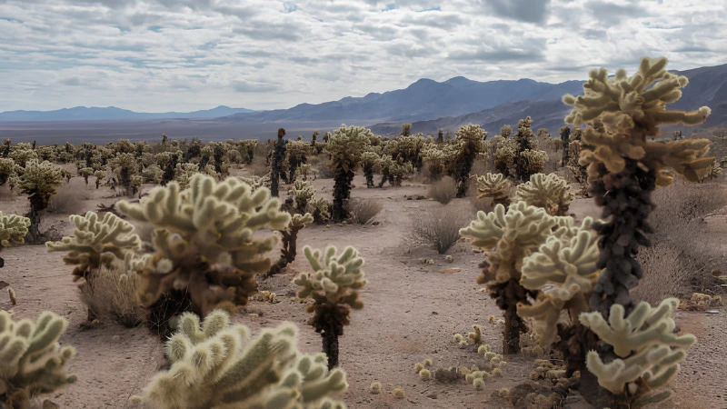 Close-up of Teddy Bear Cactus segments
