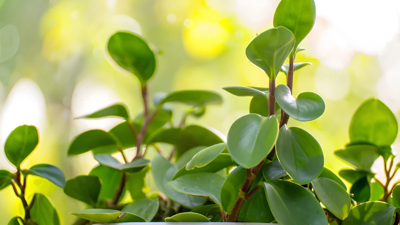 Decorative Pepperomia Rotundifolia in ceramic pot