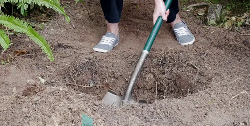 Digging hole for disappearing fountain