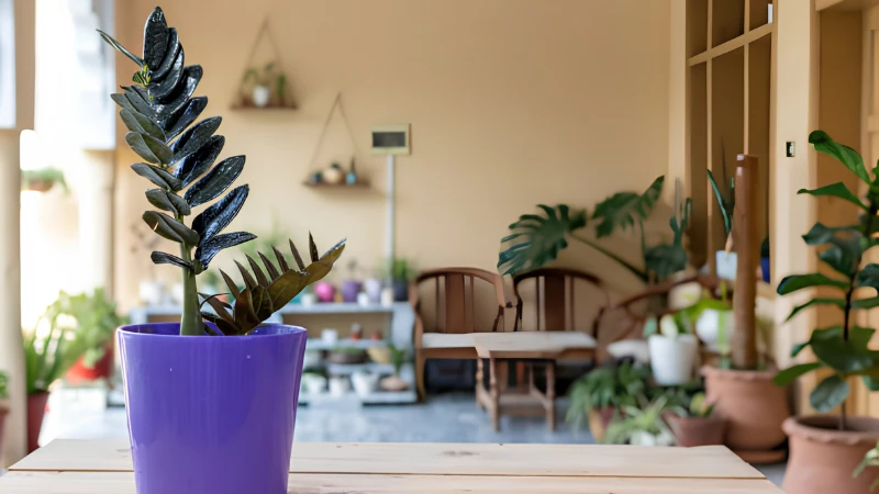 Healthy Black Raven ZZ Plant in pot