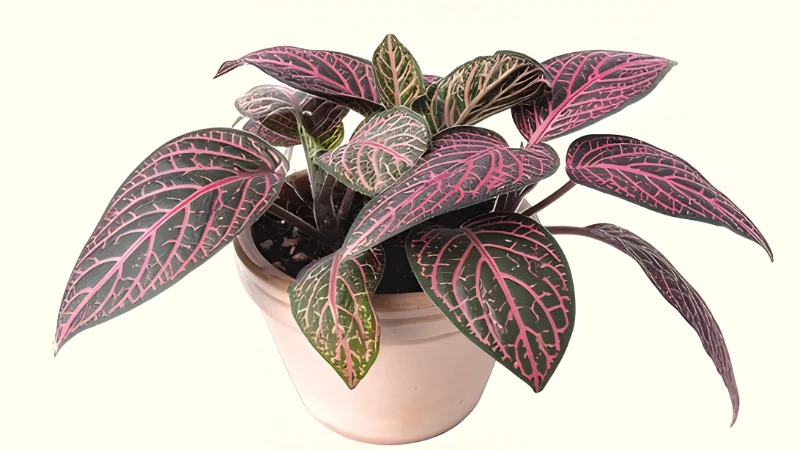 Potted Nerve Plant with green and white veins