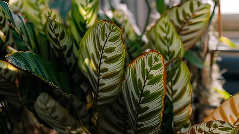 Peacock Plant showing detailed leaf markings