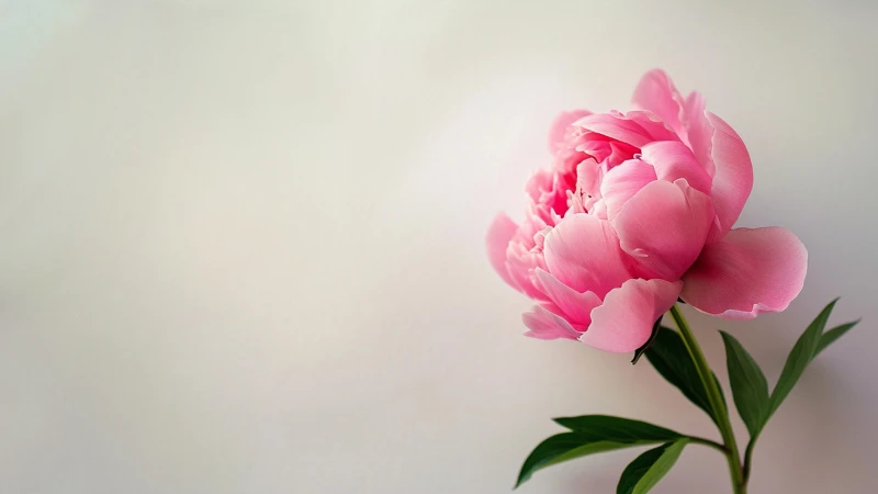 Peony floral bloom in garden
