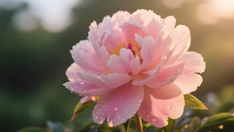 Peony flower blossom with layered petals