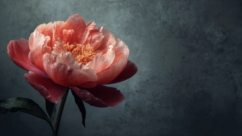 Peony flower with delicate petals