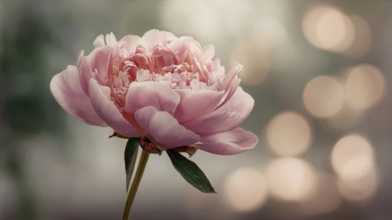 Peony flower growing in a garden