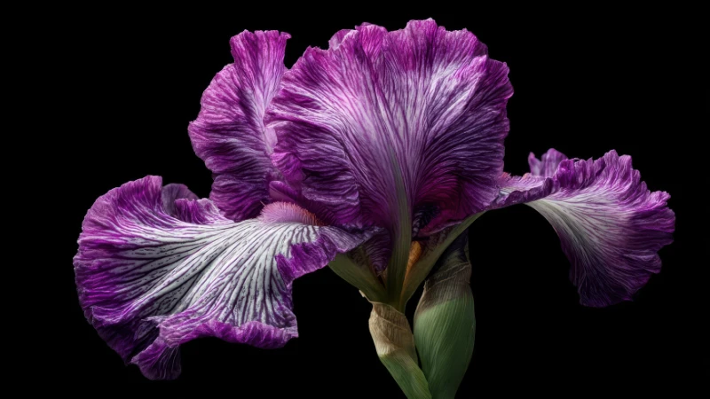 Purple iris floral bloom