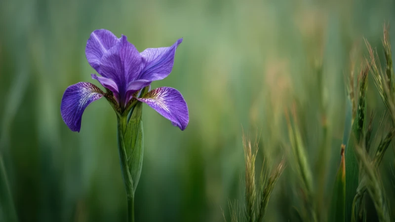 Purple iris garden flower