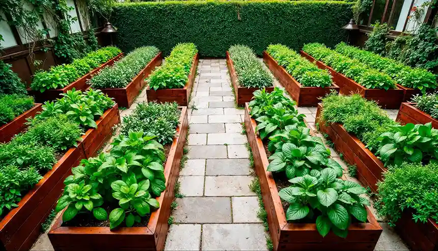 Redwood raised garden