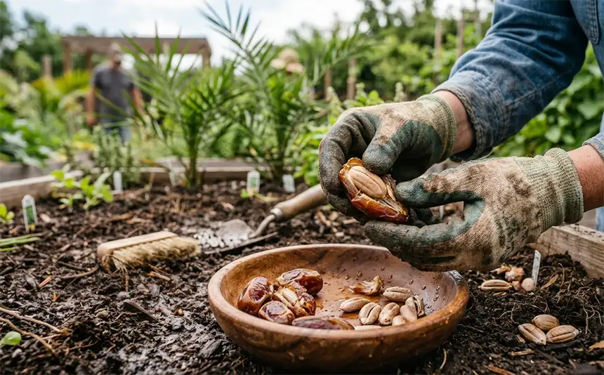 Removing seeds from ripe dates