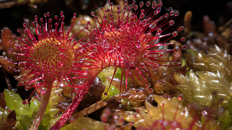 Featured image of Sundew plant with sticky insect-trapping leaves