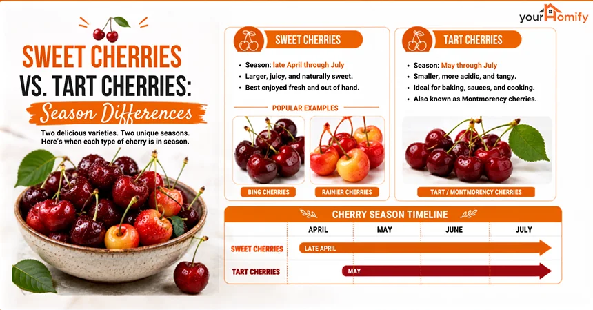 Sweet Cherries Vs Tart Cherries  Season Differences