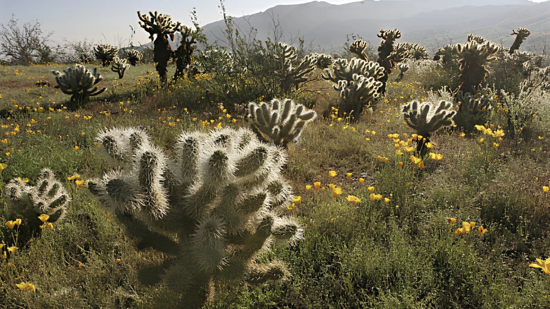 Featured image of Teddy Bear Cactus with golden spiny branches