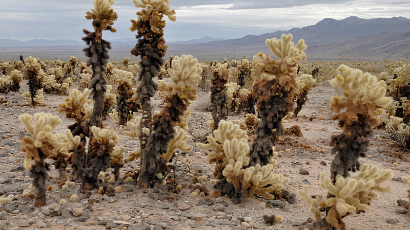 Detailed Teddy Bear Cactus segmented stems