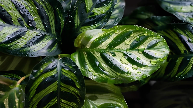 Vibrant Peacock Plant with lush green leaves