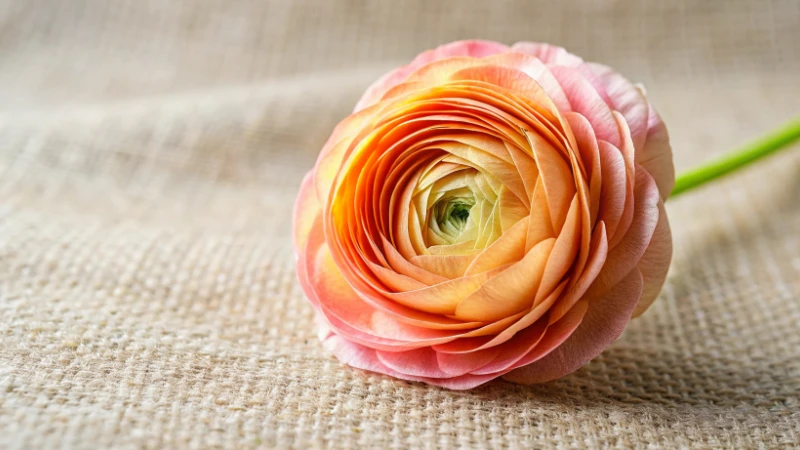 Vibrant ranunculus flower in bloom